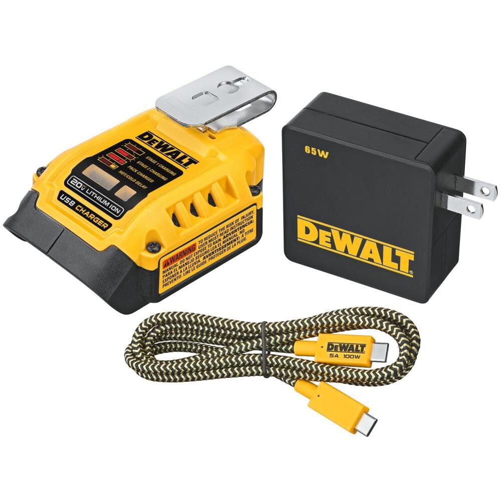 ชุด อุปกรณ์ชาร์ตแบตเตอรี่ อเนกประสงค์ DeWALT DCB094K-QW 18V USB-C Charging-Kit