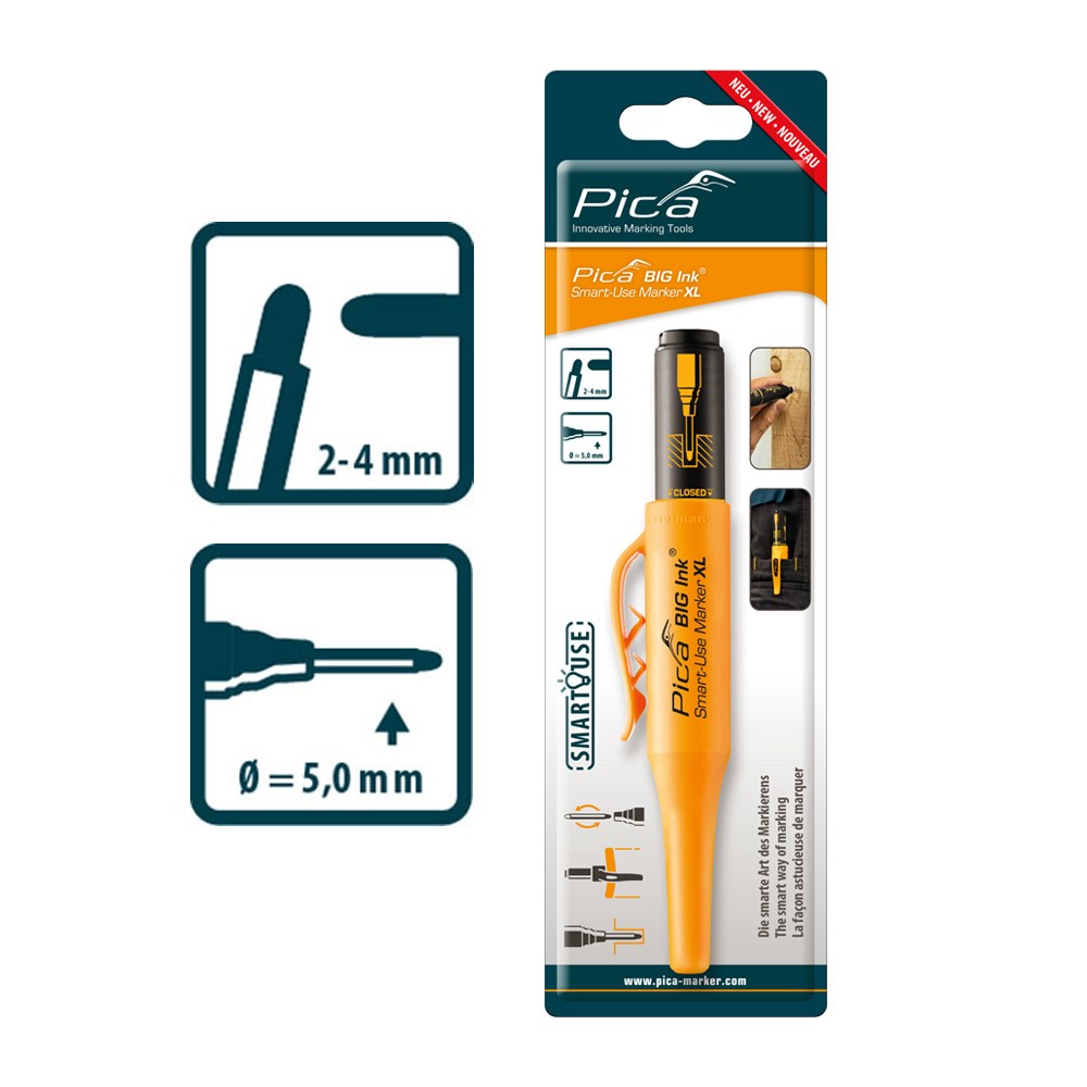 ปากกา มาร์คจุด PICA BIG Ink 170/46/SB สีดำ Smart-Use Marker XL