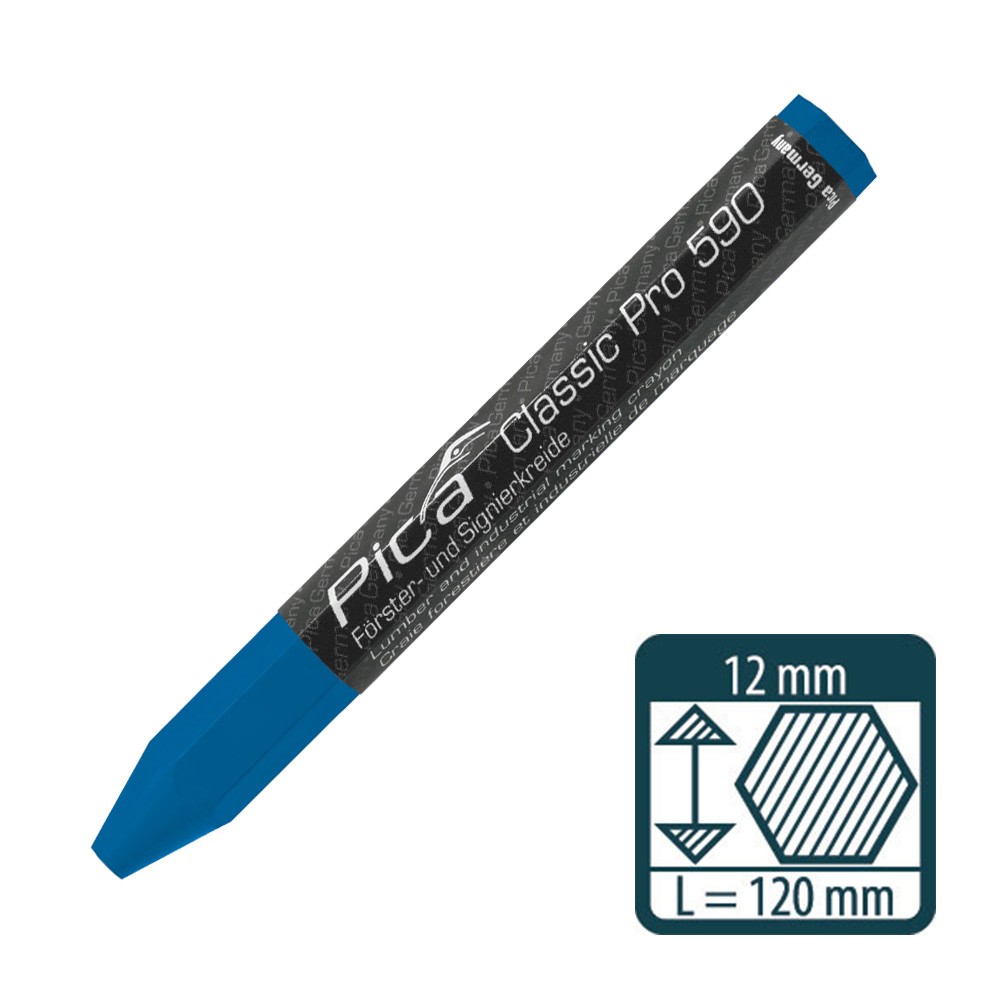 สีเทียนเขียนงาน PICA Classic PRO 590 สีน้ำเงิน