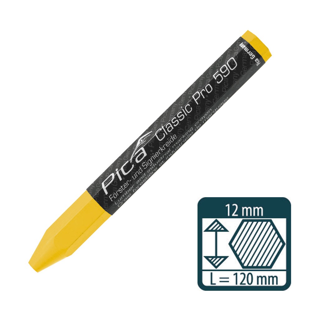 สีเทียนเขียนงาน PICA Classic PRO 590 สีเหลือง