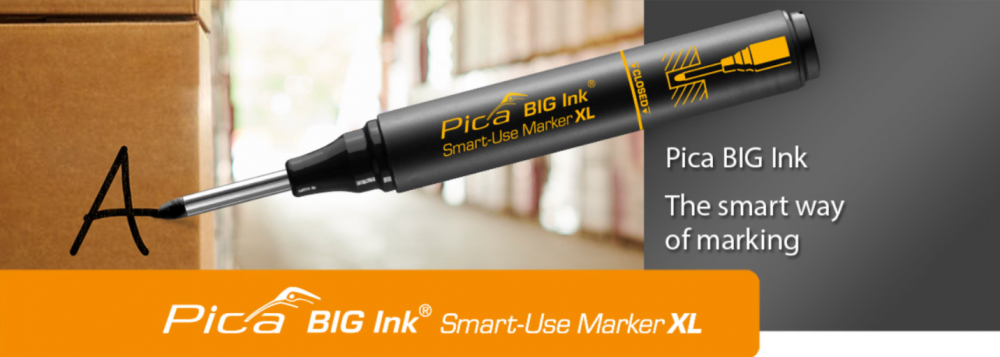 ปากกา มาร์คจุด PICA BIG Ink 170/46/SB สีดำ Smart-Use Marker XL