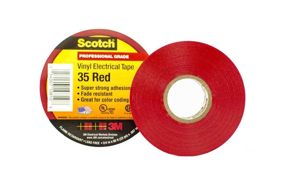 เทปพันสายไฟไวนิล 3M SCOTCH 35 สีขาว กว้าง 3/4 นิ้ว ยาว 66 ฟุต หนา 0.007 นิ้ว