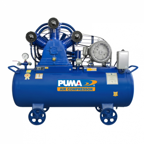 ปั๊มลมขนาดใหญ่ ปั๊มลมสายพาน PUMA PP315-PPM380V 15HP 380V. ถัง 520 ลิตร 3 ลูกสูบ