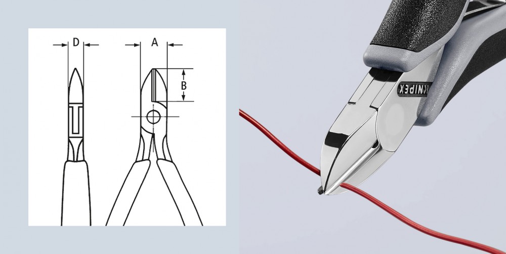 คีมตัดเล็ก KNIPEX 77 12 115 ESD SB Electronics Diagonal Cutter