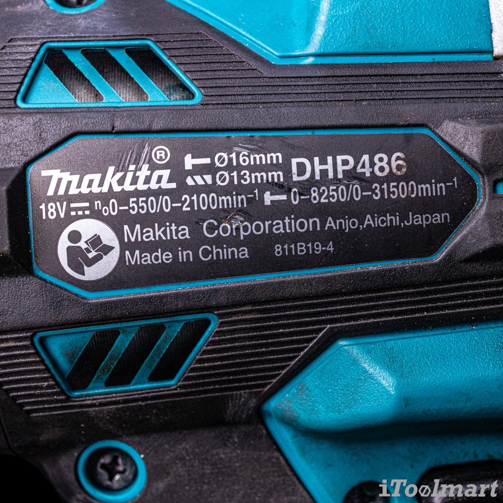 สว่านกระแทกไร้สาย MAKITA DHP486Z 18V. ขนาด 1/2 นิ้ว (ตัวเปล่า) BL MOTOR 