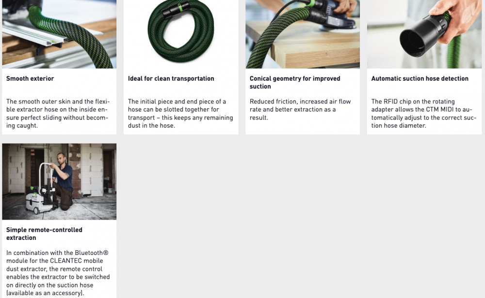 สายดูดฝุ่น Suction hose FESTOOL 577159 D 27/32x5m-AS/CTR