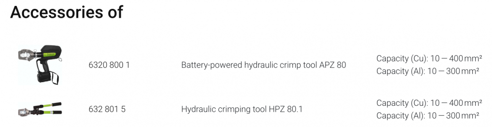 หัวย้ำ ดายย้ำ Rennsteig 632 90654 Cable Cutting Assembly ใช้กับเครื่องย้ำสาย APZ 80 และ HPZ 80.1