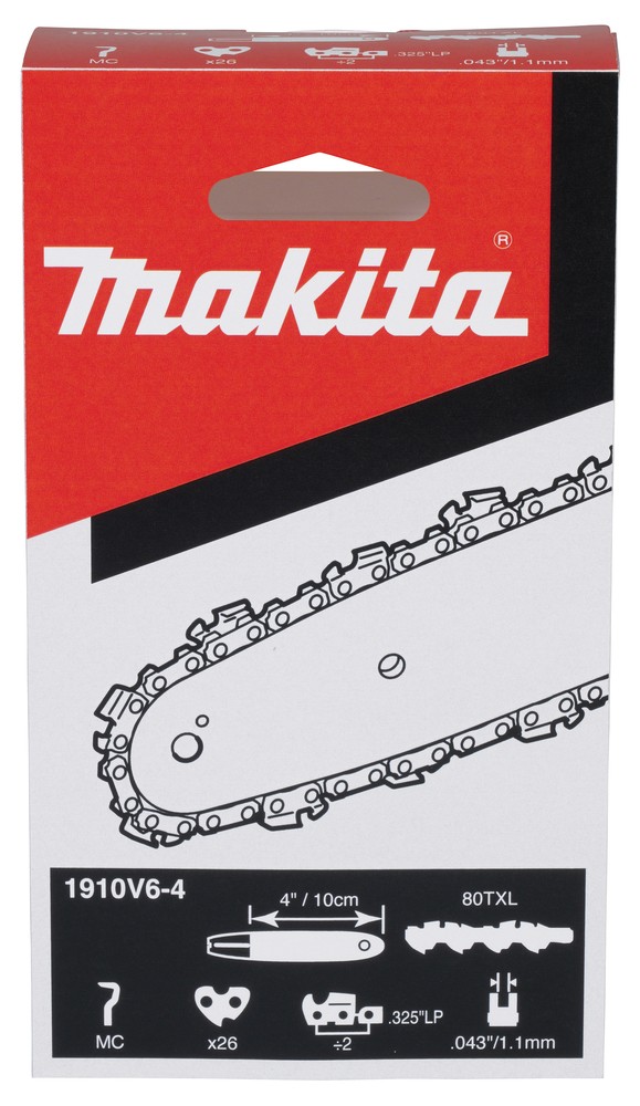 โซ่ 4 นิ้ว MAKITA 1910V6-4 สำหรับเลื่อยโซ่ไร้สาย 4 นิ้ว DUC101 และ UC100D