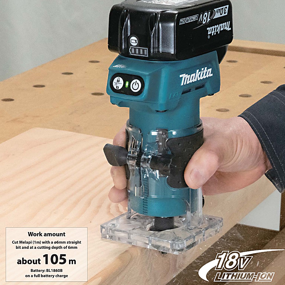 เครื่องทิมเมอร์ไร้สาย MAKITA DRT52Z 18V ขนาด 6 มม. ความเร็วรอบ 30,000 รอบ/นาที (ตัวเปล่า)