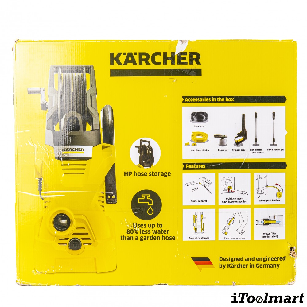 เครื่องฉีดน้ำแรงดันสูง Karcher K 2 HR แรงดันสูงสุด 110 บาร์ 1 599 241 0