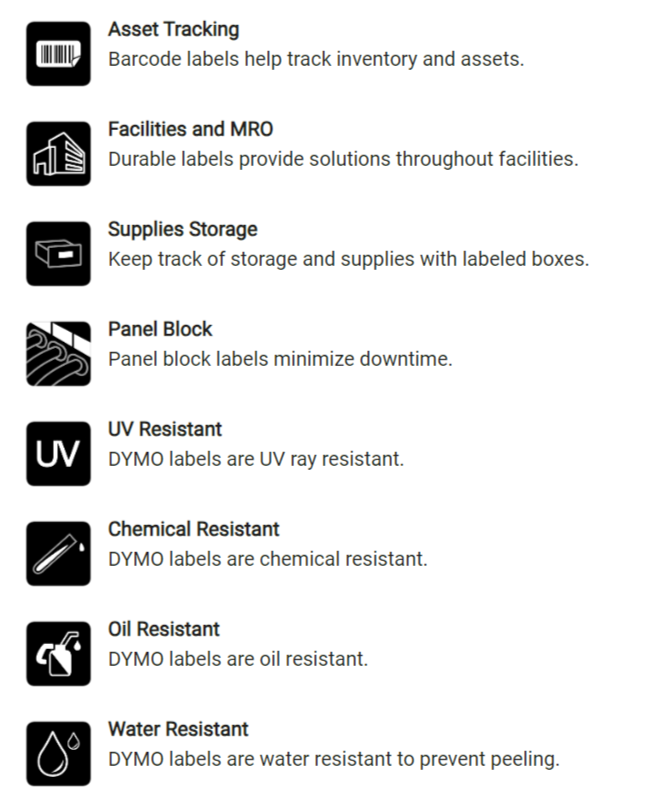 เทปติดฉลาก Dymo Rhino Industrial Permanent Polyester Labels ขนาด 12 มม  สีขาว