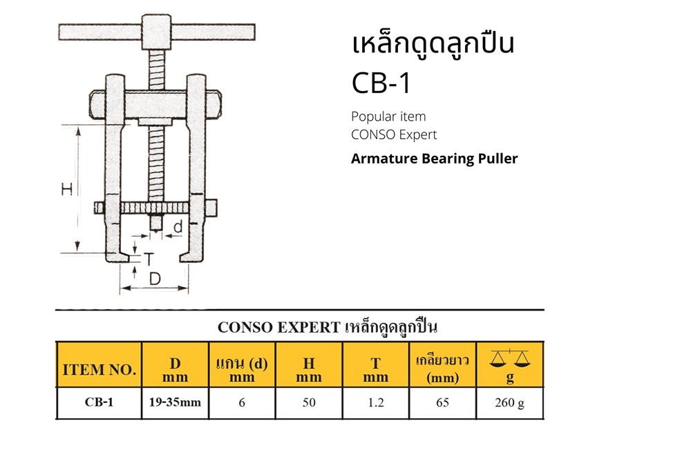 เหล็กดูดลูกปืน CONSO CB 1 ขนาด 19 35 mm ความยาวเกลียว 65 mm