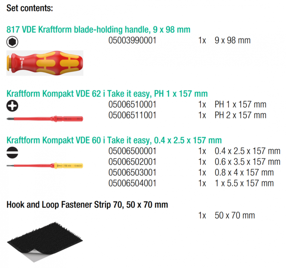 ไขควงสลับหัว Wera Kraftform Kompakt VDE 7 Universal 1 05006600001 ชุด 7 ชิ้น
