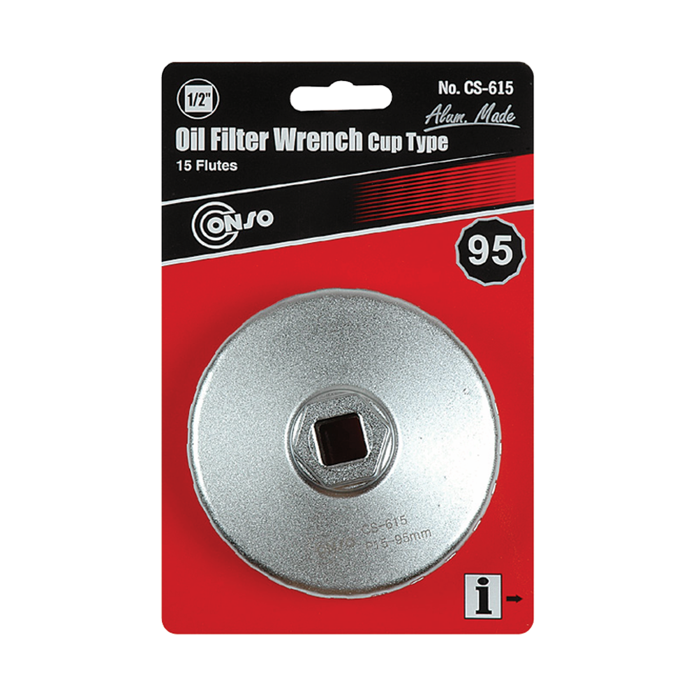 ประแจถอดไส้หม้อกรอง CONSO CS 615 แบบถ้วย  อลูมิเนียม  ขนาด 95 mm x 15