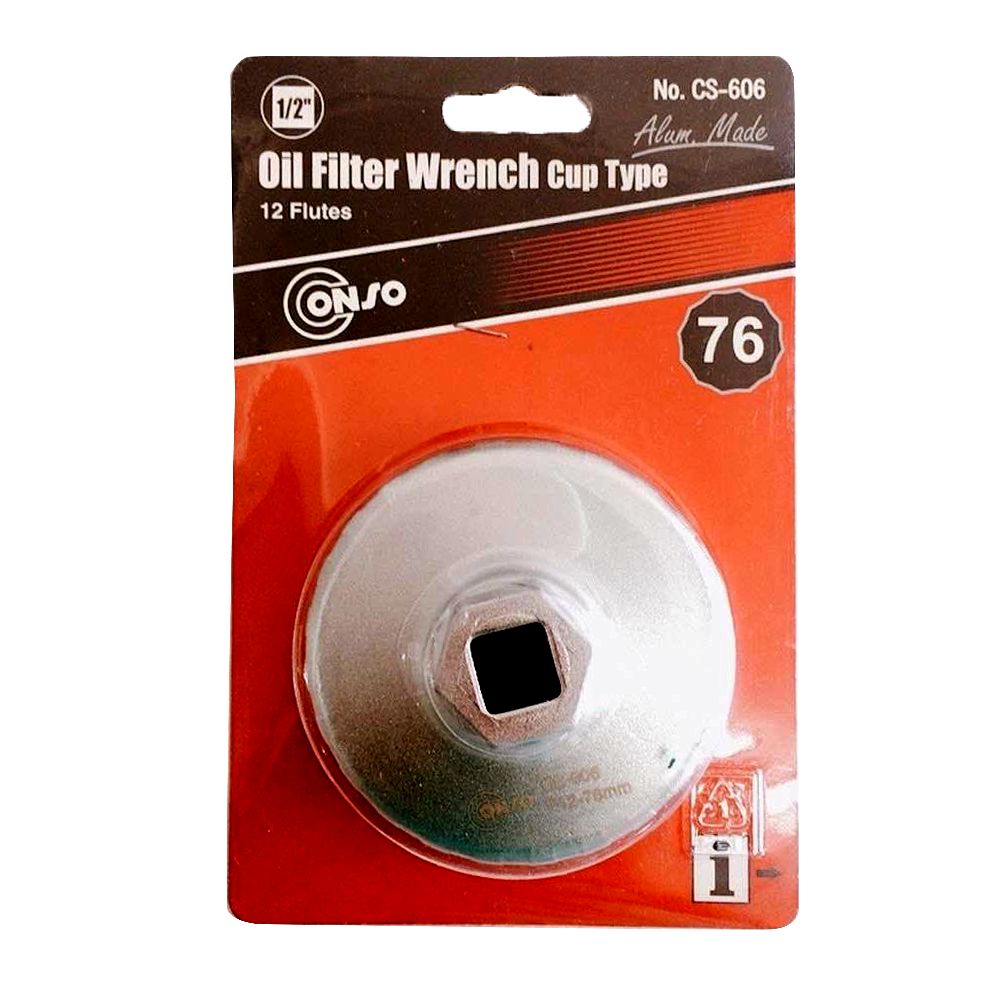 ประแจถอดไส้หม้อกรอง CONSO CS 606 แบบถ้วย  อลูมิเนียม  ขนาด 76 mm x 12