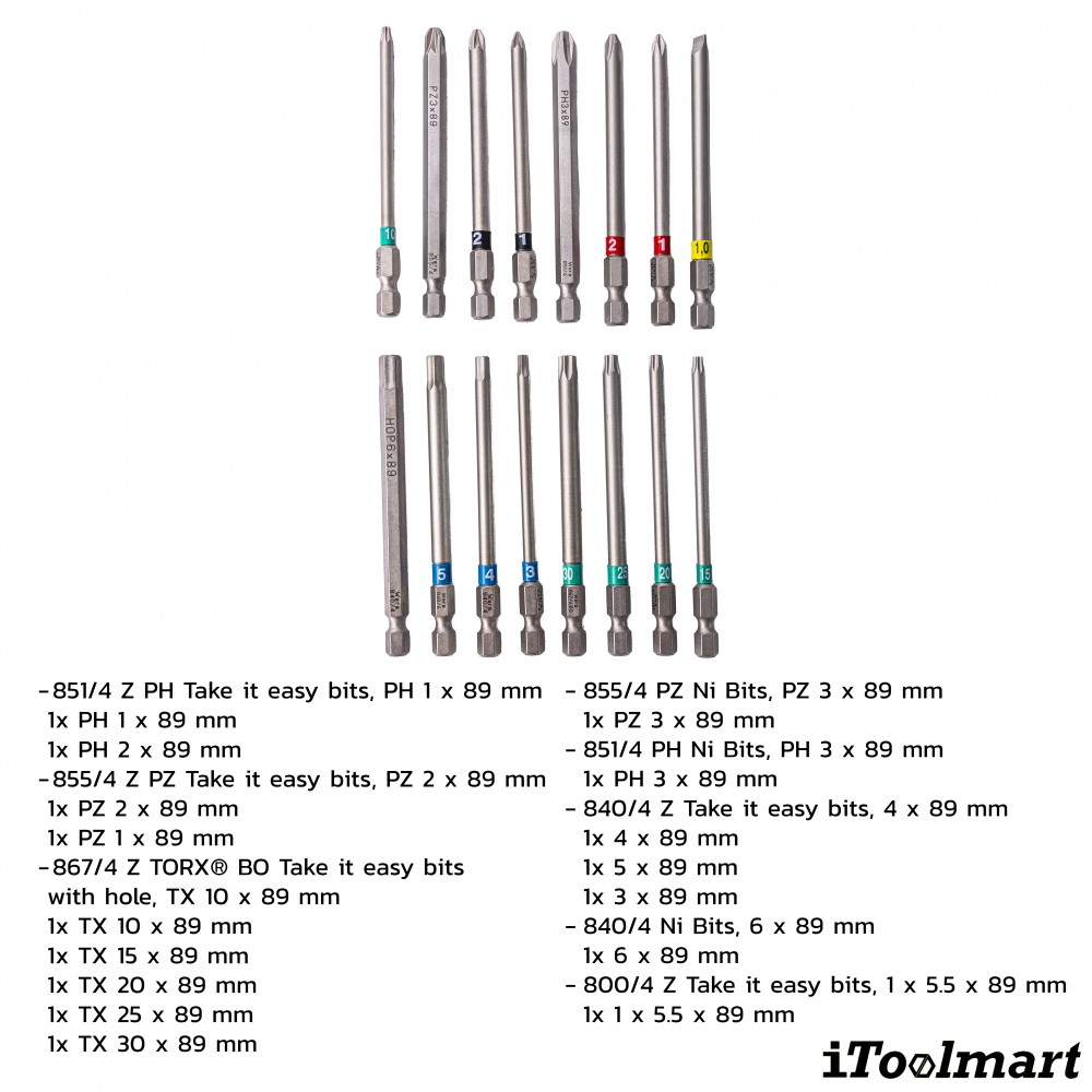 ชุดไขควง Wera Kraftform Kompakt 60 05059303001 ชุด 17 ชิ้น