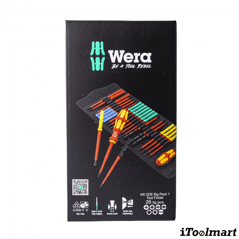 ชุดไขควง VDE Wera Kraftform Kompakt VDE Big Pack 1  05006617001 ชุด 26 ชิ้น