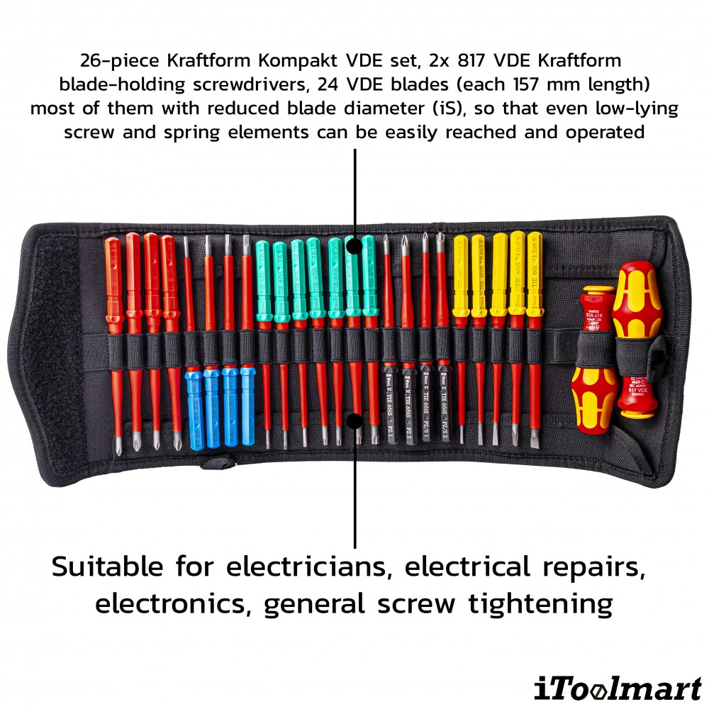 ชุดไขควง VDE Wera Kraftform Kompakt VDE Big Pack 1  05006617001 ชุด 26 ชิ้น