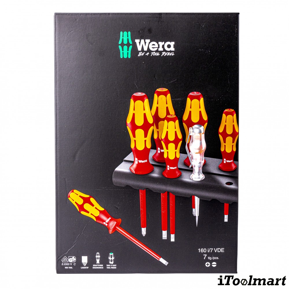ชุดไขควง Wera 160 i 7 Kraftform Plus Series 100 VDE 05006147001 ชุด 7 ชิ้น