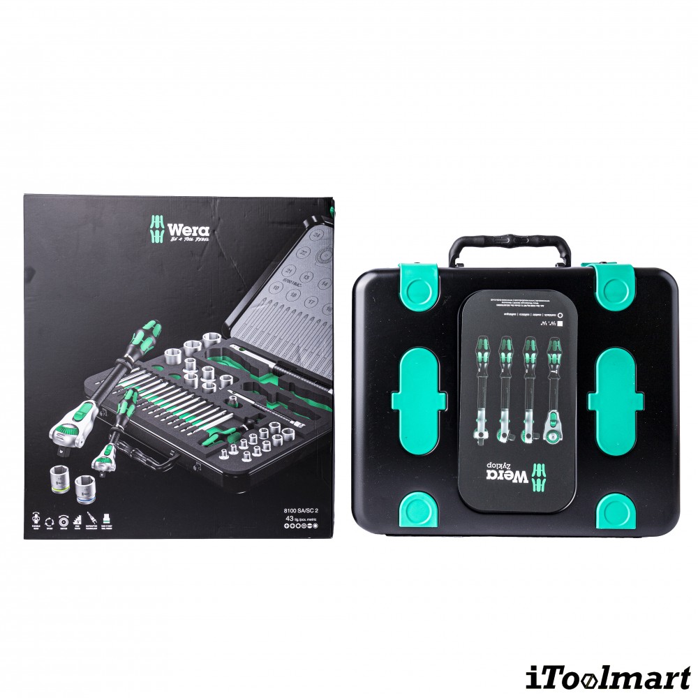 ชุดประแจ Wera Zyklop Speed 8100 SA SC 2 1 4 และ 1 2 5160785001 ชุด 43 ชิ้น