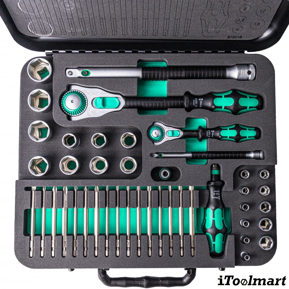 ชุดประแจ Wera Zyklop Speed 8100 SA SC 2 1 4 และ 1 2 5160785001 ชุด 43 ชิ้น