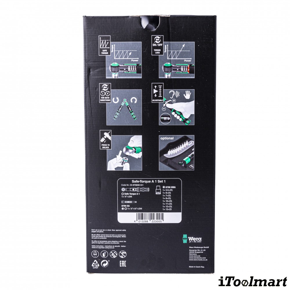 ชุดประแจปอนด์ Wera Safe Torque A 1 Set 1 2 12 Nm 05075830001  10 ชิ้น 