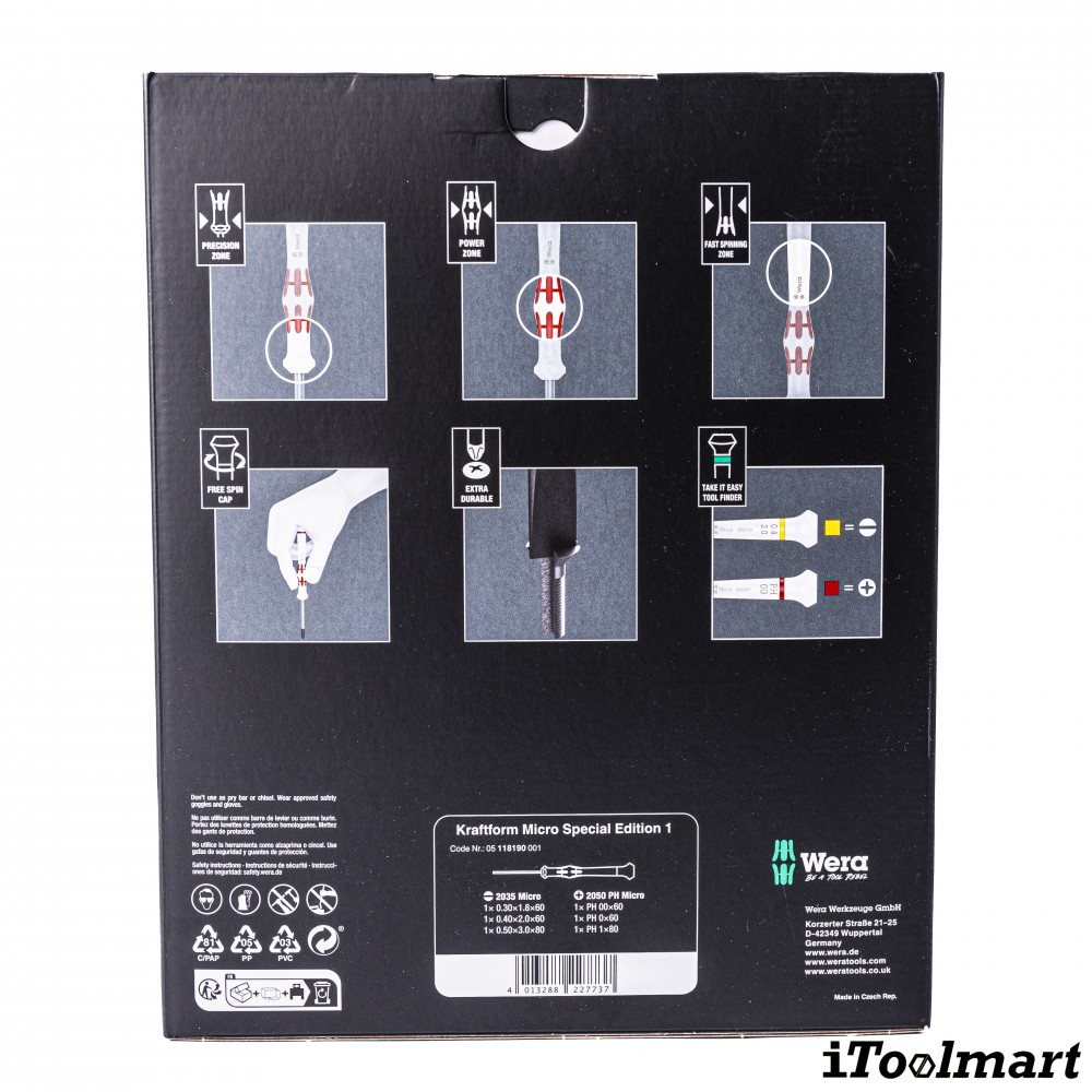 ชุดไขควง Wera Kraftform Micro Special Edition 1 05118190001 ชุด 6 ชิ้น  Japan Limited Edition 