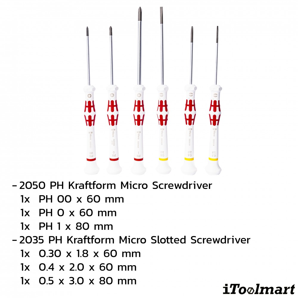ชุดไขควง Wera Kraftform Micro Special Edition 1 05118190001 ชุด 6 ชิ้น  Japan Limited Edition 