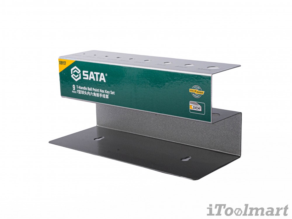 ชุดประแจหกเหลี่ยมหัวบอล ด้ามตัว T SATA 09117 ขนาด 2 10 mm   9 ชิ้น    