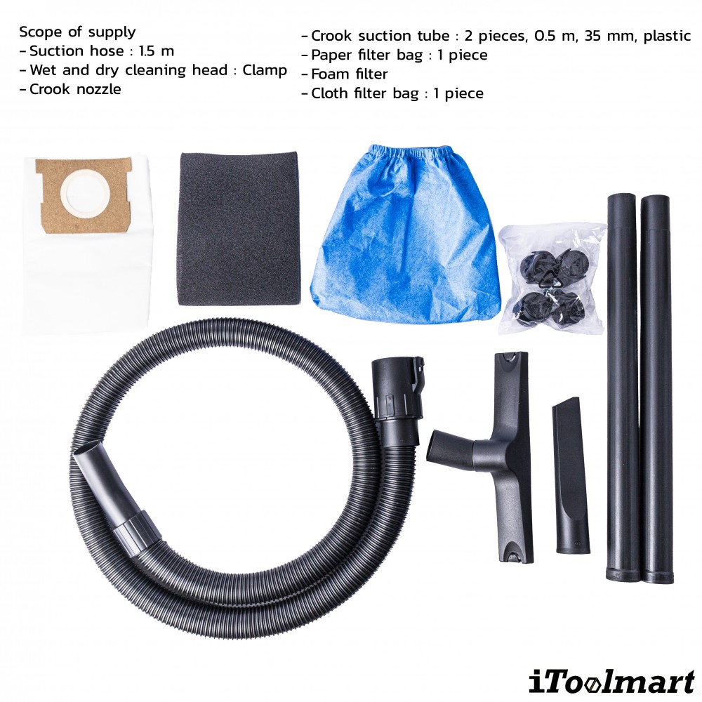 เครื่องดูดฝุ่นเปียก แห้ง Karcher WD 1 Classic กำลังไฟ 1 200 วัตต์ 1 098 322 0