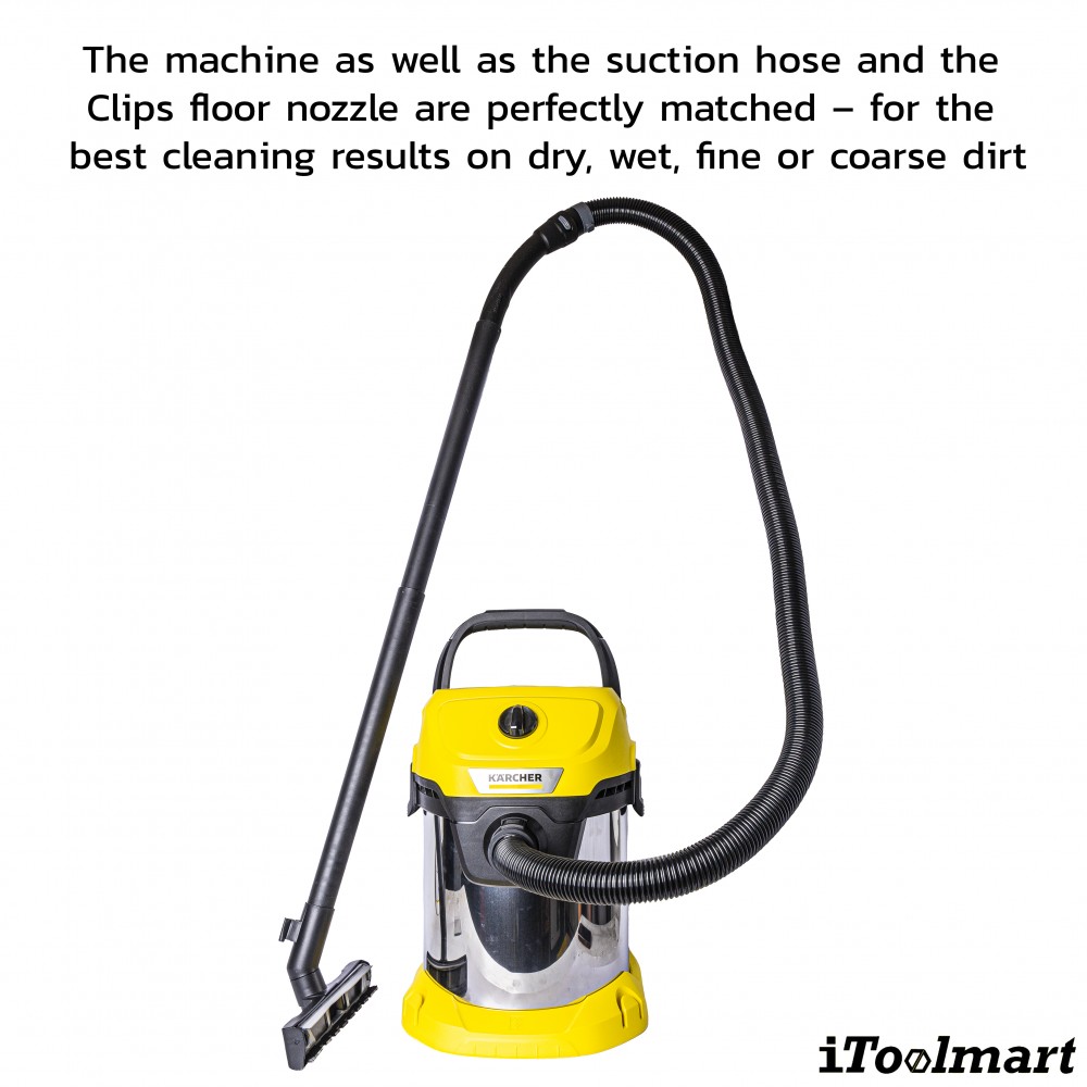 เครื่องดูดฝุ่น น้ำ แห้ง Karcher WD 3 S V 17 4 20 ถังสแตนเลส ขนาด 17 ลิตร ระบบล็อค Pull   Push 1 628 135 0