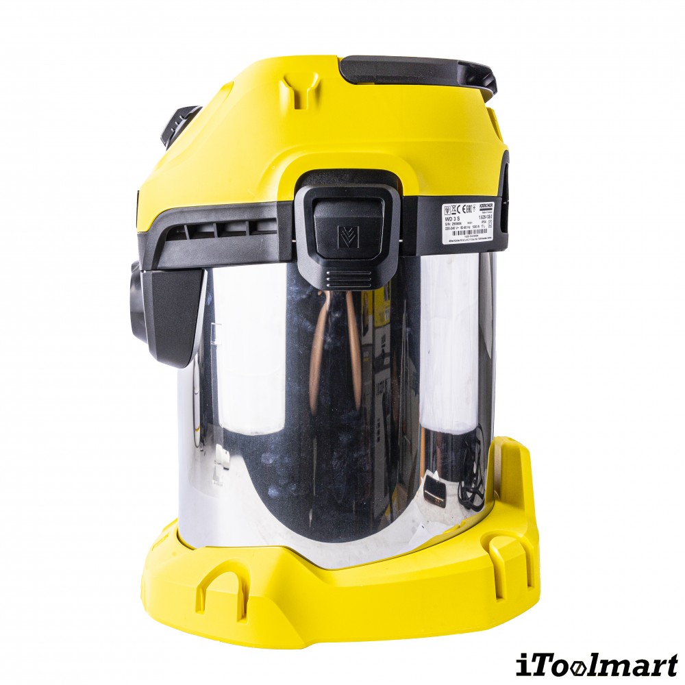 เครื่องดูดฝุ่น น้ำ แห้ง Karcher WD 3 S V 17 4 20 ถังสแตนเลส ขนาด 17 ลิตร ระบบล็อค Pull   Push 1 628 135 0