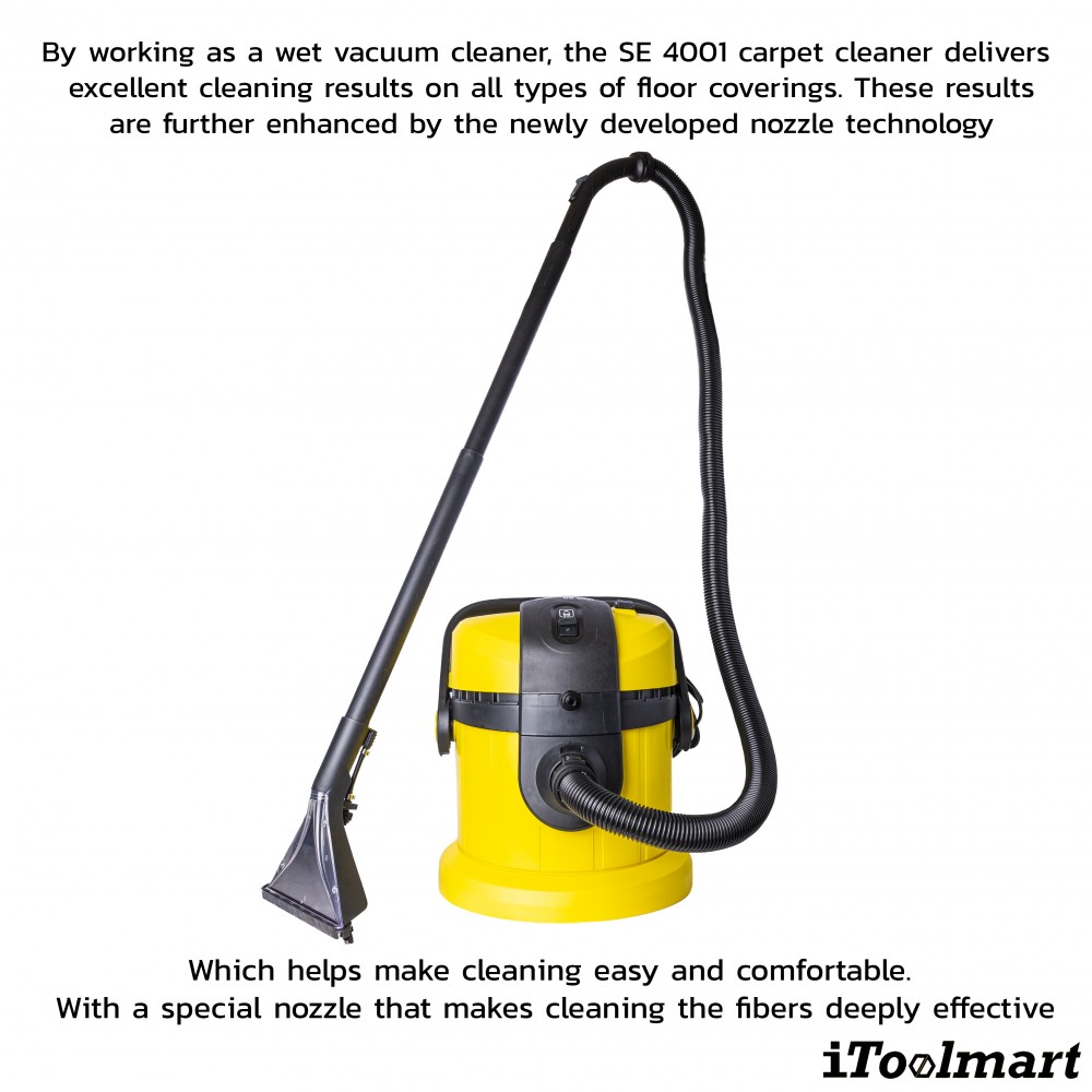เครื่องซักพรมแบบสเปรย์แล้วดูดกลับ Karcher SE 4001 แรงดันไฟฟ้า 220 240 โวลต์ ความจุถัง 4 ลิตร 1 081 130 0