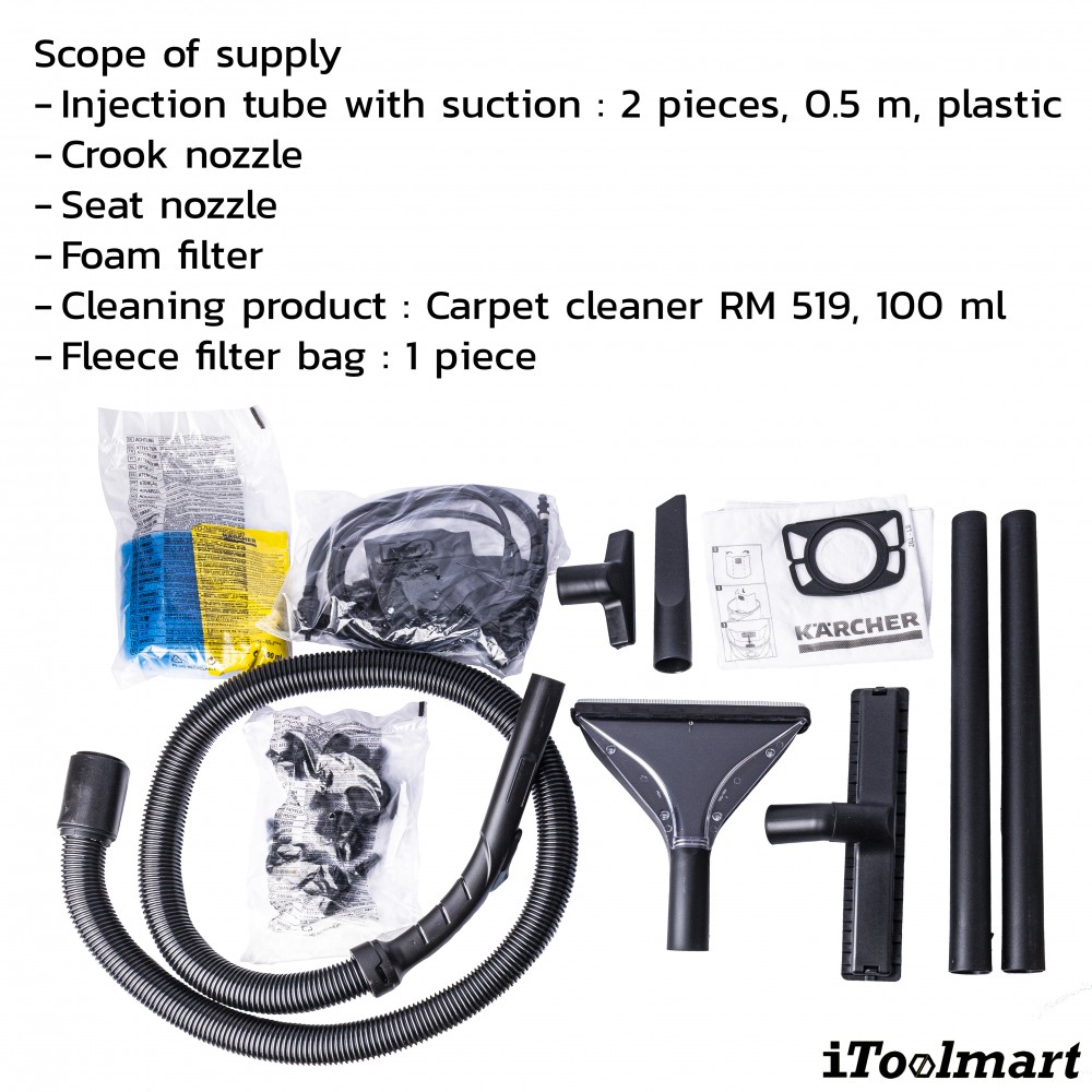 เครื่องซักพรมแบบสเปรย์แล้วดูดกลับ Karcher SE 4001 แรงดันไฟฟ้า 220 240 โวลต์ ความจุถัง 4 ลิตร 1 081 130 0