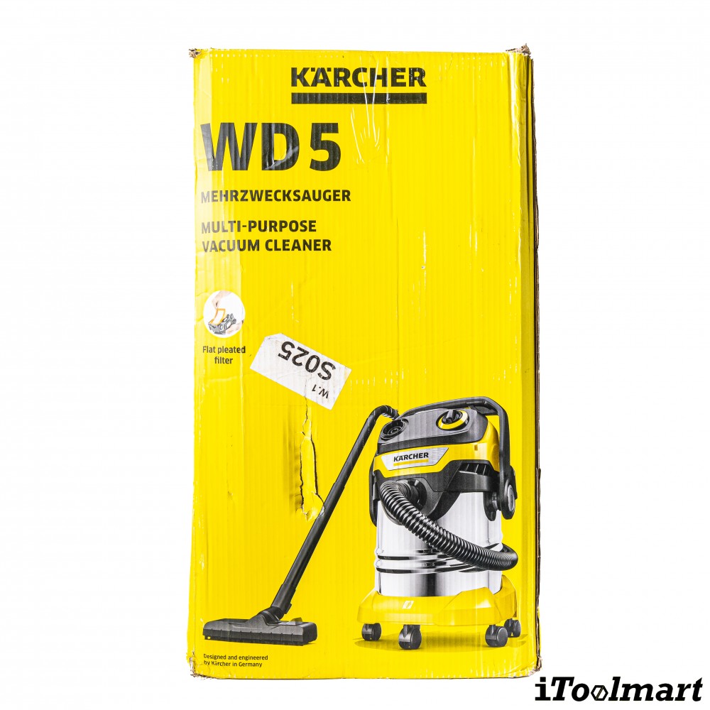 เครื่องดูดฝุ่นแบบเปียกและแบบแห้ง Karcher WD 5 S V 25 5 22 กำลังมอเตอร์ 1100 วัตต์ ถังความจุ 25 ลิตร 1 628 350 0