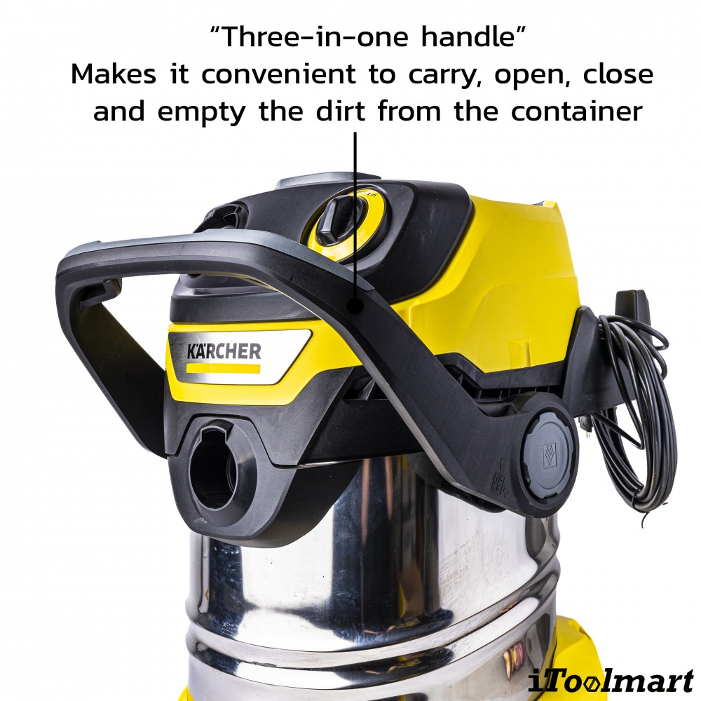 เครื่องดูดฝุ่นแบบเปียกและแบบแห้ง Karcher WD 5 S V 25 5 22 กำลังมอเตอร์ 1100 วัตต์ ถังความจุ 25 ลิตร 1 628 350 0
