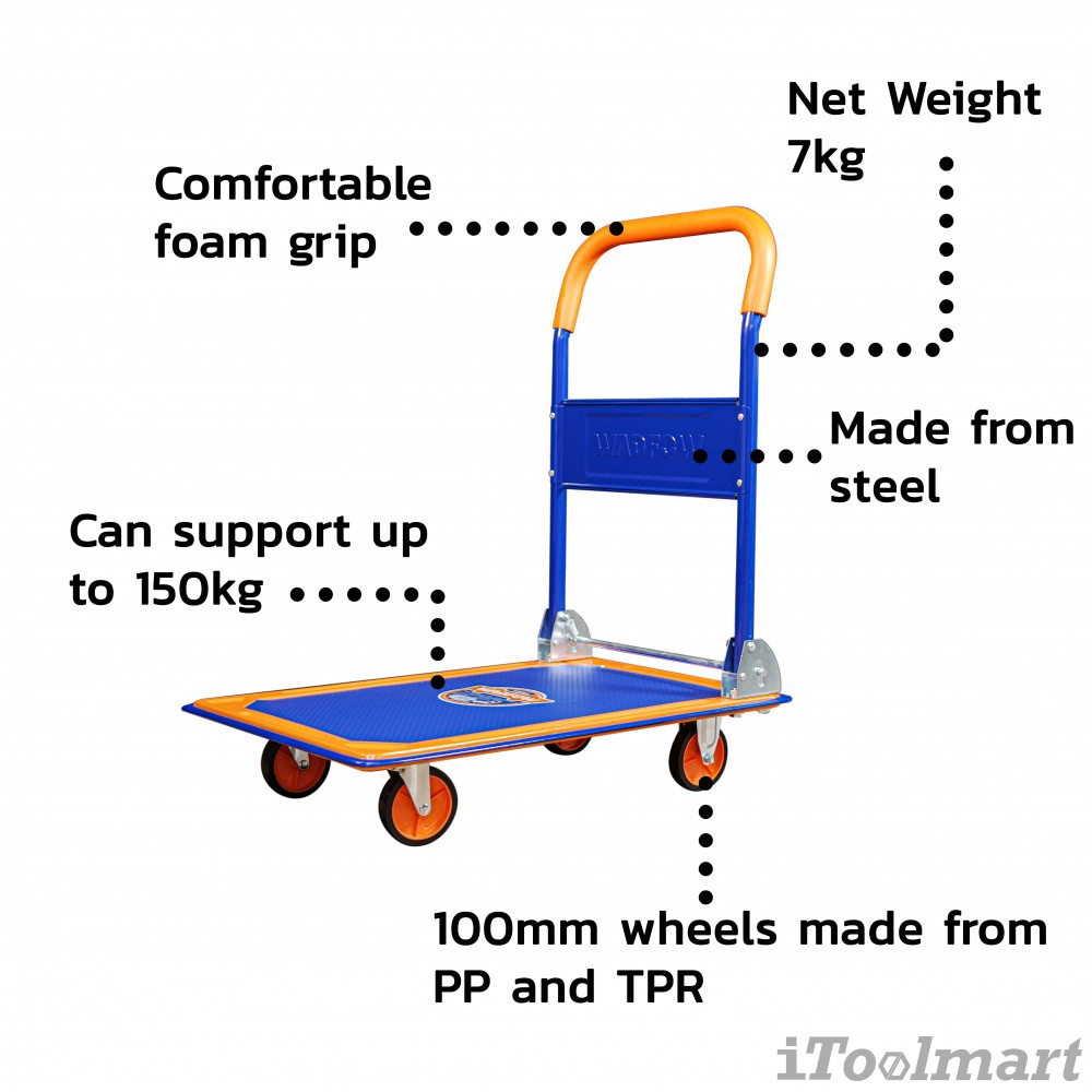 รถเข็นอเนกประสงค์ WADFOW WWB1315 สามารถพับได้ บรรทุกน้ำหนักได้ 150 กก 