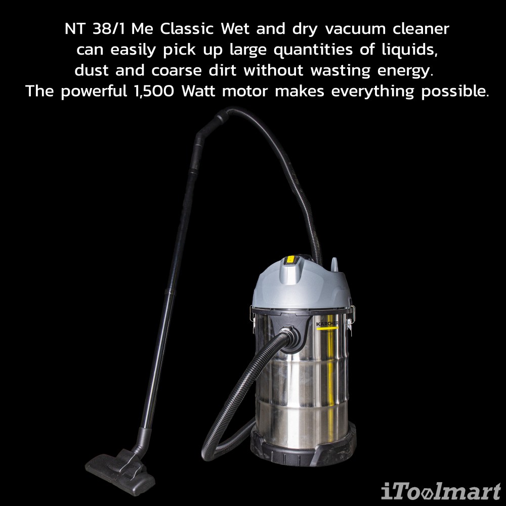 เครื่องดูดฝุ่น Karcher NT 38 1 Me Classic ดูดฝุ่นน้ำ แห้ง ถังสแตนเลส 1 428 530 0