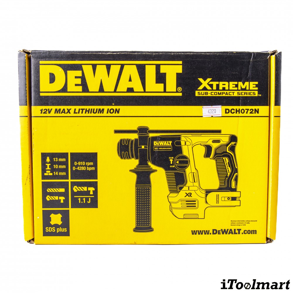 สว่านโรตารี่ไร้สาย DEWALT DCH072N KR 12V  ขนาด 14 มม   ตัวเปล่า 