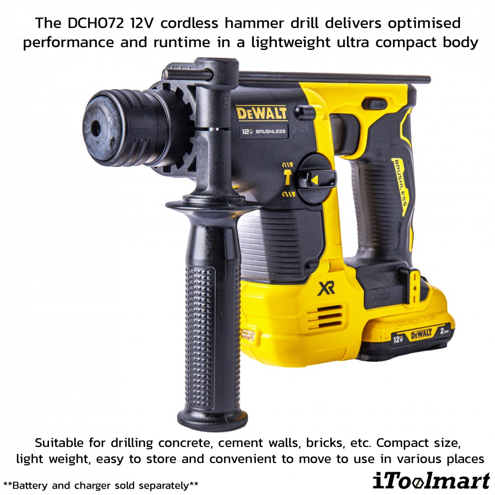 สว่านโรตารี่ไร้สาย DEWALT DCH072N KR 12V  ขนาด 14 มม   ตัวเปล่า 