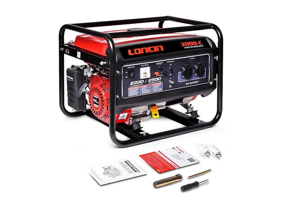 เครื่องปั่นไฟ เบนซิน LONCIN LC3000 C กำลังไฟ 2 3 Kw  เครื่องยนต์ 4 จังหวะ