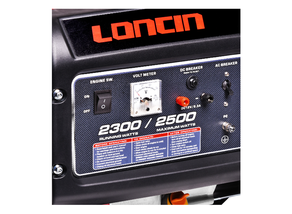 เครื่องปั่นไฟ เบนซิน LONCIN LC3000 C กำลังไฟ 2 3 Kw  เครื่องยนต์ 4 จังหวะ