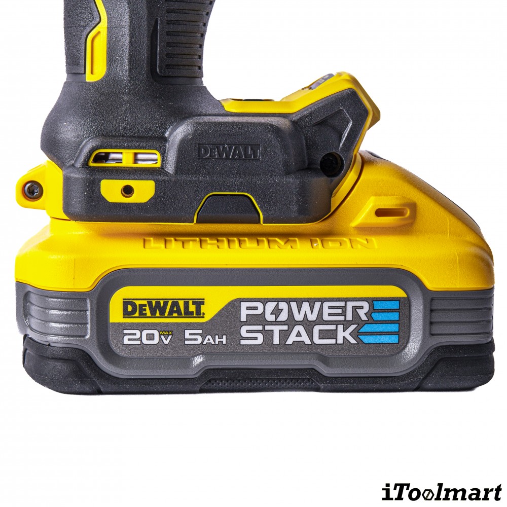 ชุดสว่านกระแทกไร้สาย DeWALT DCD1007H1T B1 มาพร้อมแบตเตอรี่   แท่นชาร์จ มอเตอร์ไร้แปรงถ่าน 20V Max