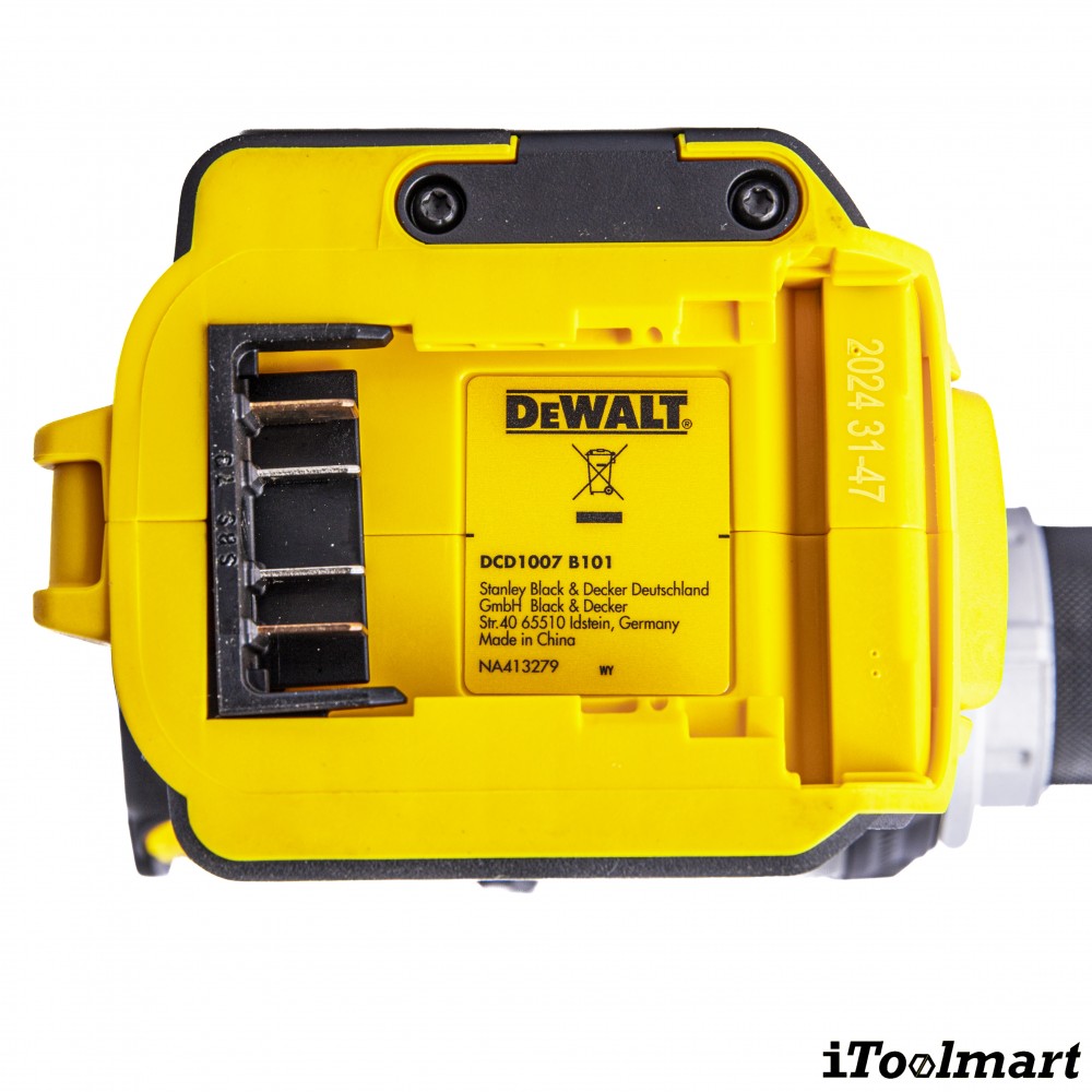 ชุดสว่านกระแทกไร้สาย DeWALT DCD1007H1T B1 มาพร้อมแบตเตอรี่   แท่นชาร์จ มอเตอร์ไร้แปรงถ่าน 20V Max