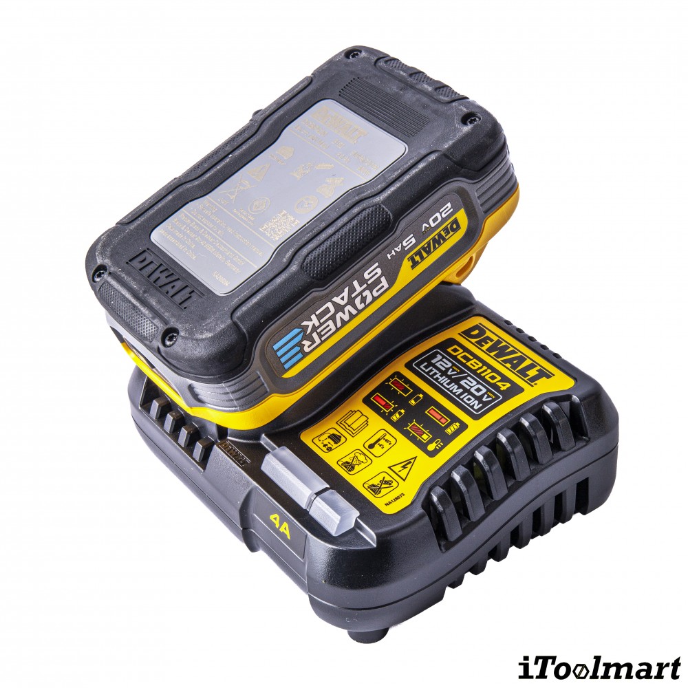 ชุดสว่านกระแทกไร้สาย DeWALT DCD1007H1T B1 มาพร้อมแบตเตอรี่   แท่นชาร์จ มอเตอร์ไร้แปรงถ่าน 20V Max