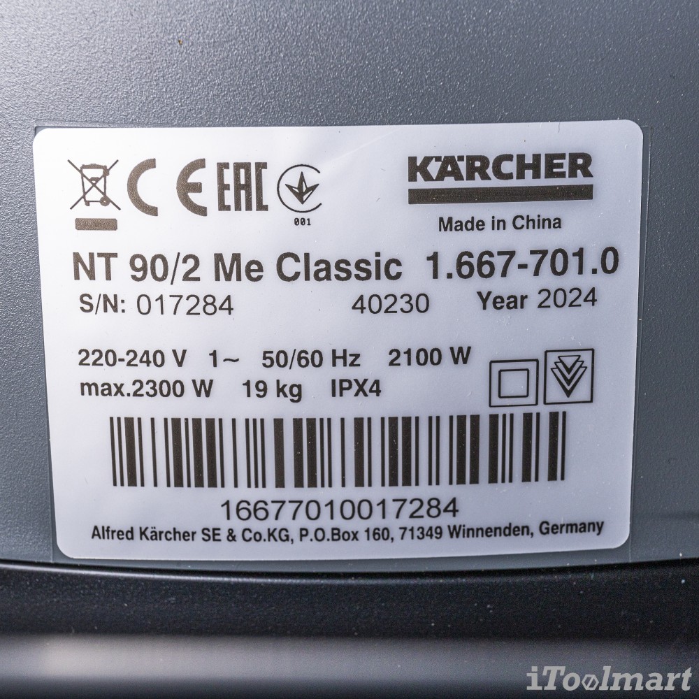 เครื่องดูดฝุ่น Karcher NT 90 2 Me Classic เครื่องดูดฝุ่นน้ำ แห้ง 1 667 701 0