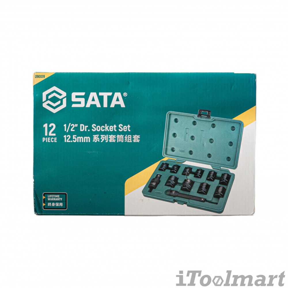 ชุดลูกบล็อก 12 ชิ้น 1 2 นิ้ว SATA 09009