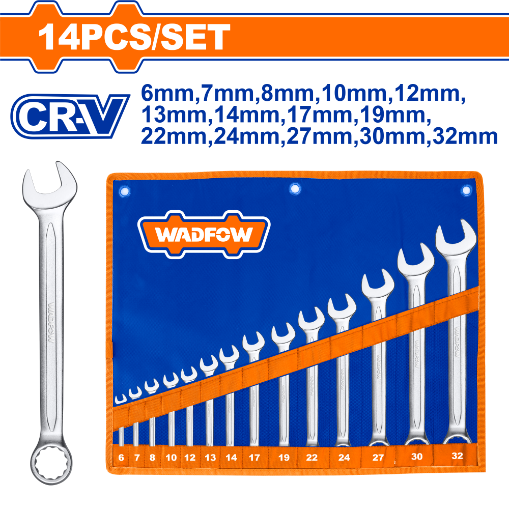 ชุดประแจแหวนข้างปากตาย WADFOW WSP1M14 (14 ชิ้น)