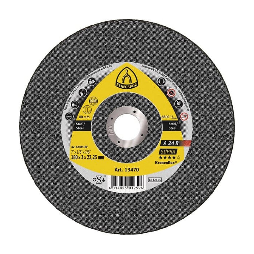 ใบตัดเหล็ก สแตนเลส 7 นิ้ว Klingspor A24R หนา 3 mm 