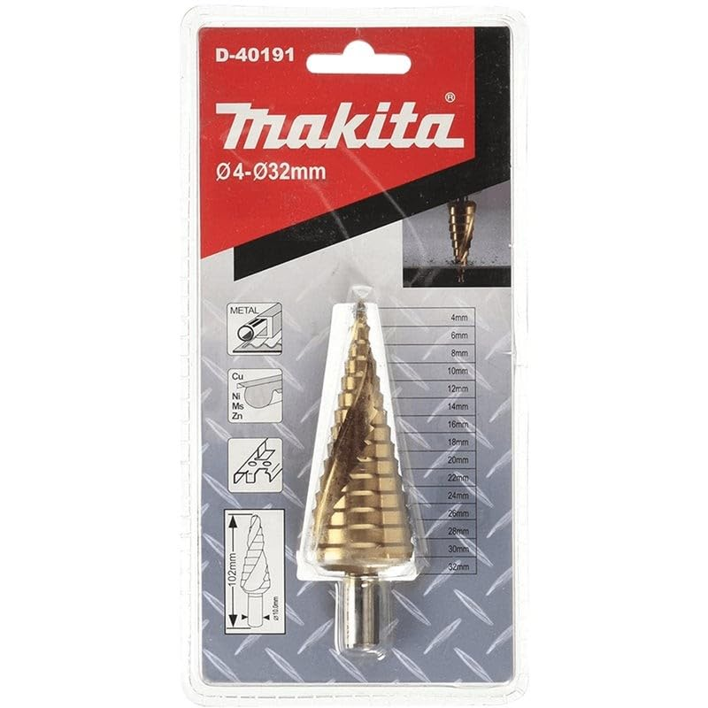 ดอกสว่าน MAKITA D 40191 ทรงเจดีย์ ชุบไทเทเนียม ขนาด 4 32 mm 